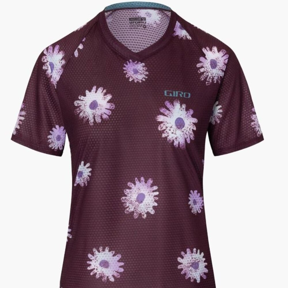 Giro Roust Bike Jersey - Women's Dark Cherry Daisies Small NWT